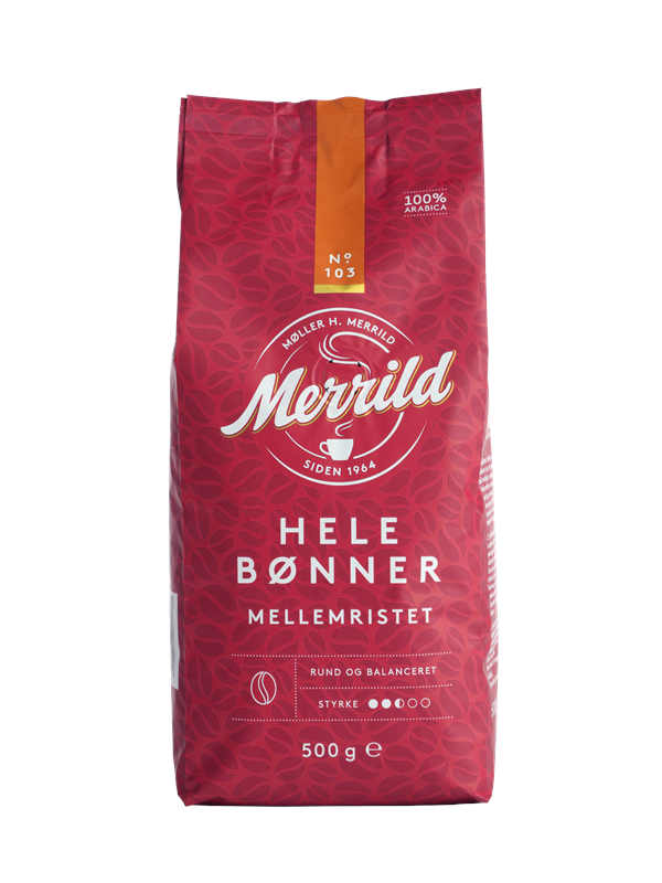 Merrild No. 103 Hele Bønner - Kaffe Tilbud 500 G