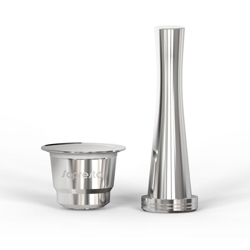 Genanvendelig Nespresso Kaffekapsel + Tamper fra Sopresta