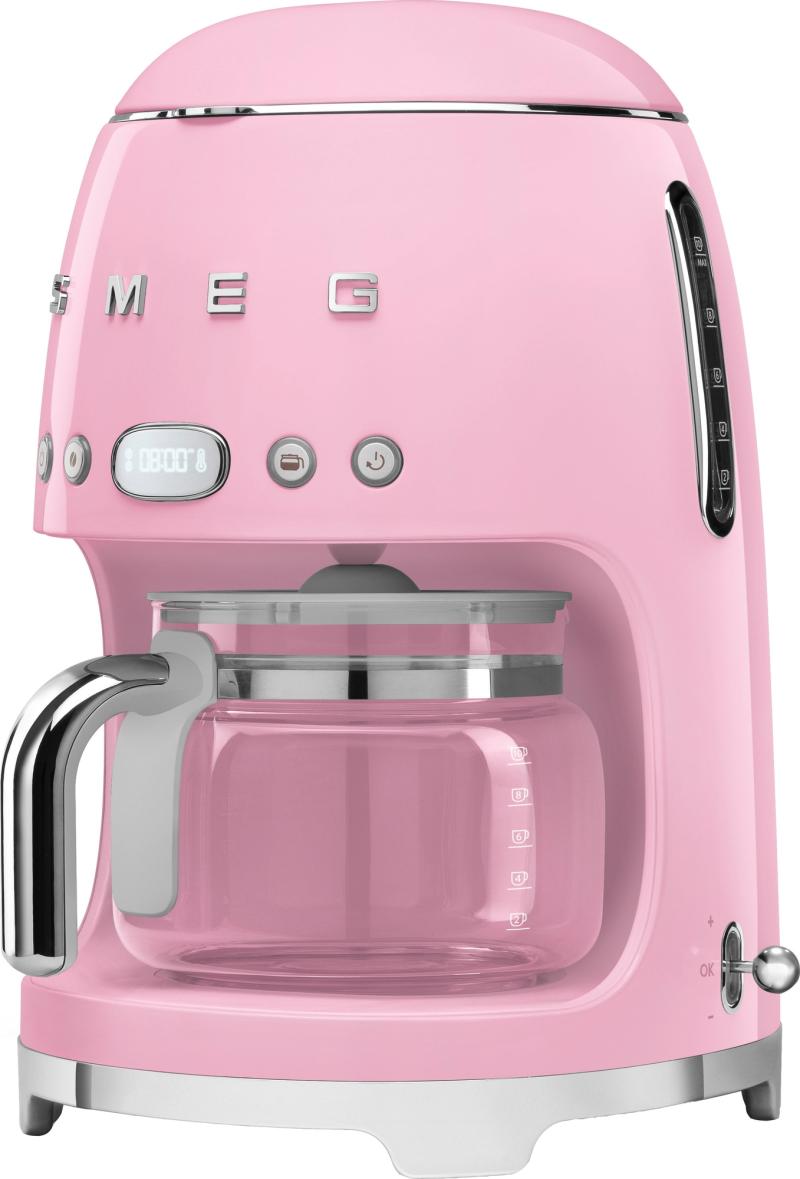 Smeg 50s Style Kaffemaskine DCF02PKEU – Lyserød Tilbud!