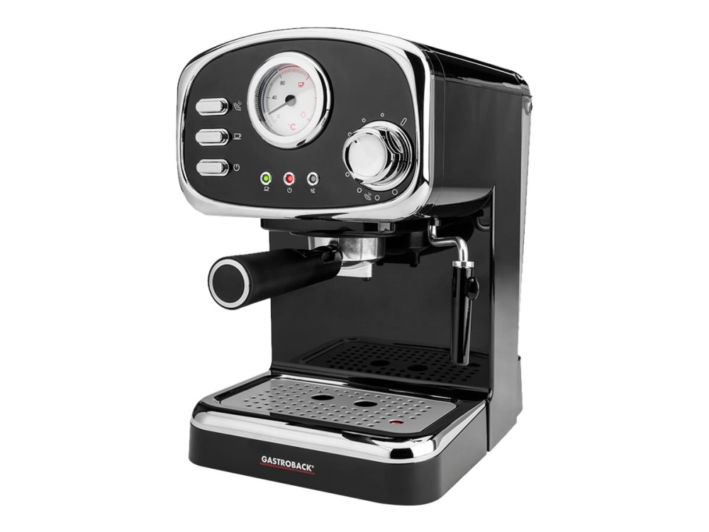 Design Espresso Basic  Kaffemaskine Med ælkeskummer  Bar  Sort fra Gastroback hos Computersalg.dk 4016432426154