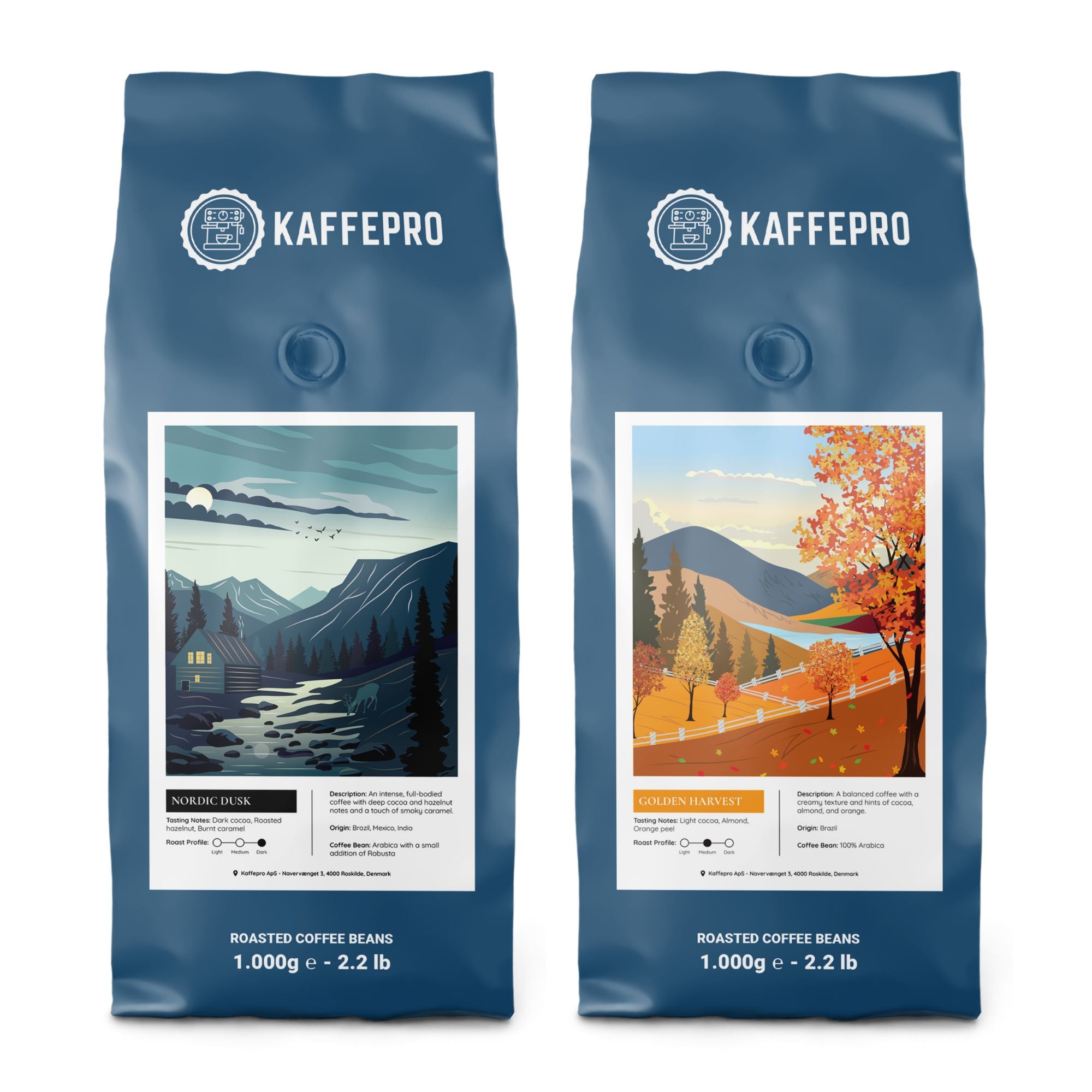Signature Smagspakke  Nordic Dusk & Golden Harvest fra Kaffepro hos Kaffepro.dk 5744004230333