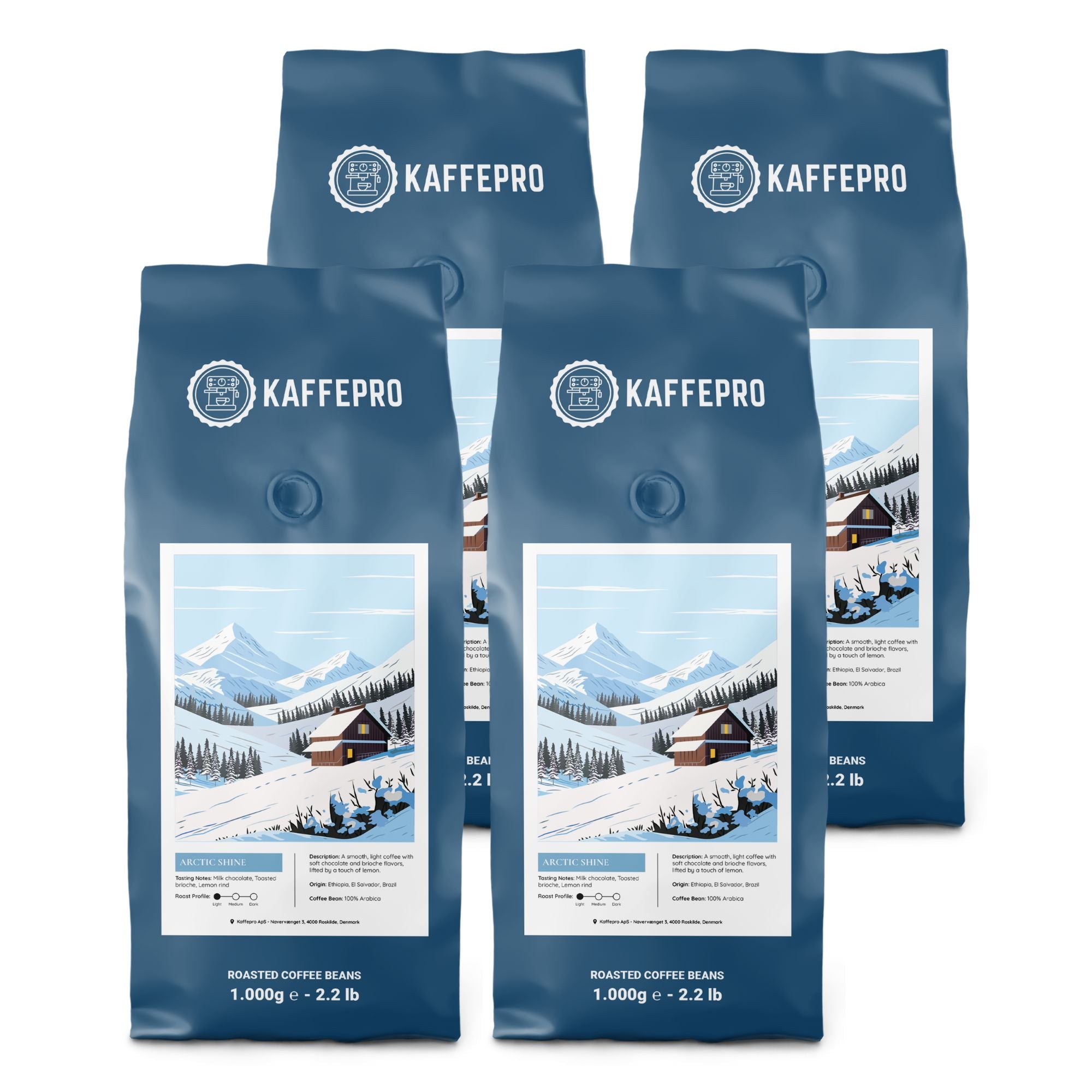 Arctic Shine  Kaffepakke:  Kaffebønner fra Kaffepro hos Kaffepro.dk 5744004230395