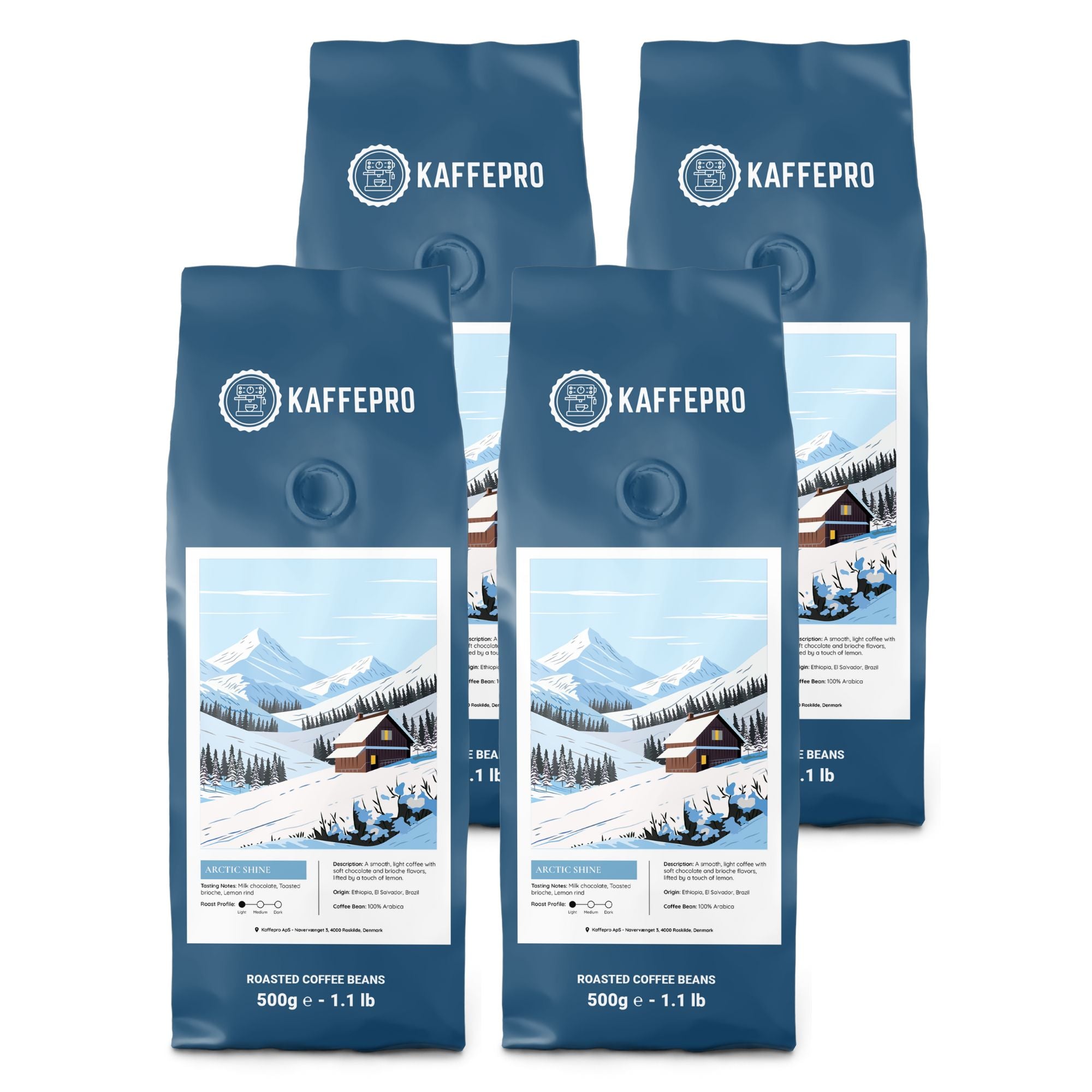 Arctic Shine  Kaffepakke:  Kaffebønner fra Kaffepro hos Kaffepro.dk 5744004230388