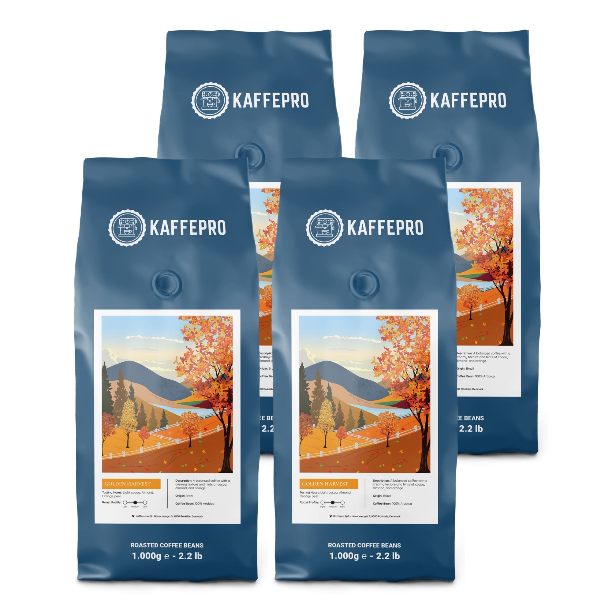 Golden Harvest  Kaffepakke:  Kaffebønner fra Kaffepro hos Kaffepro.dk 5744004230357