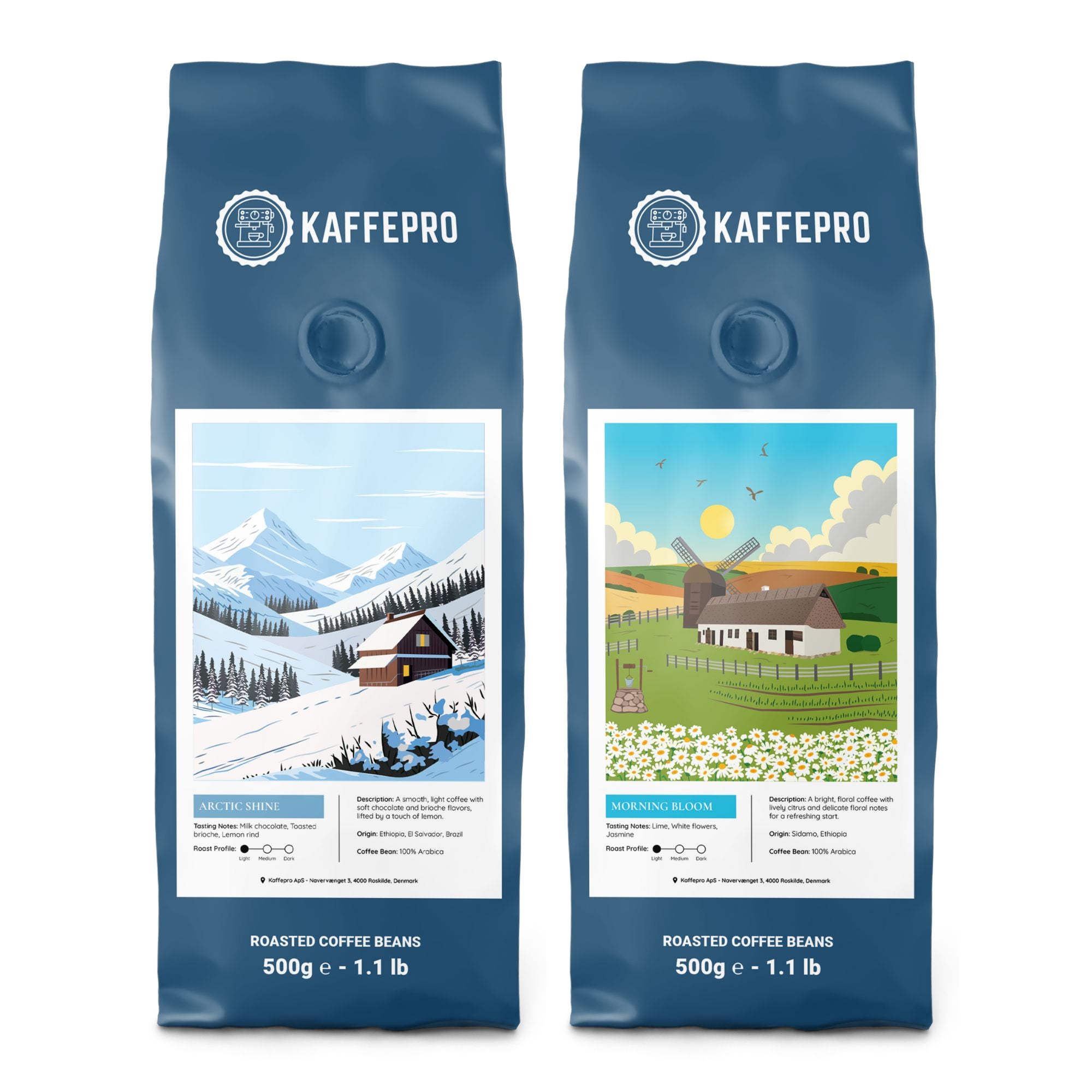 Signature Smagspakke  Morning Bloom & Arctic Shine fra Kaffepro hos Kaffepro.dk 5744004230371