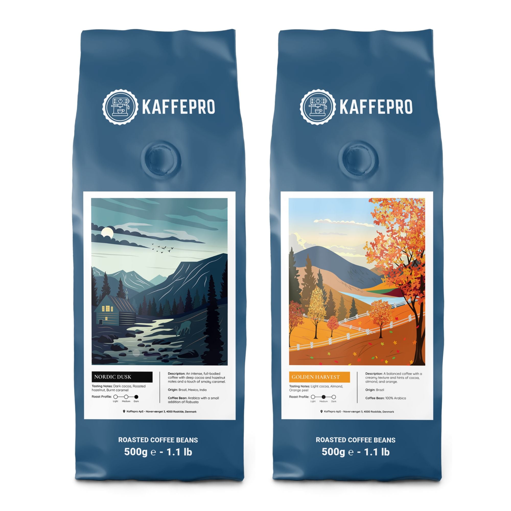 Signature Smagspakke  Nordic Dusk & Golden Harvest fra Kaffepro hos Kaffepro.dk 5744004230333