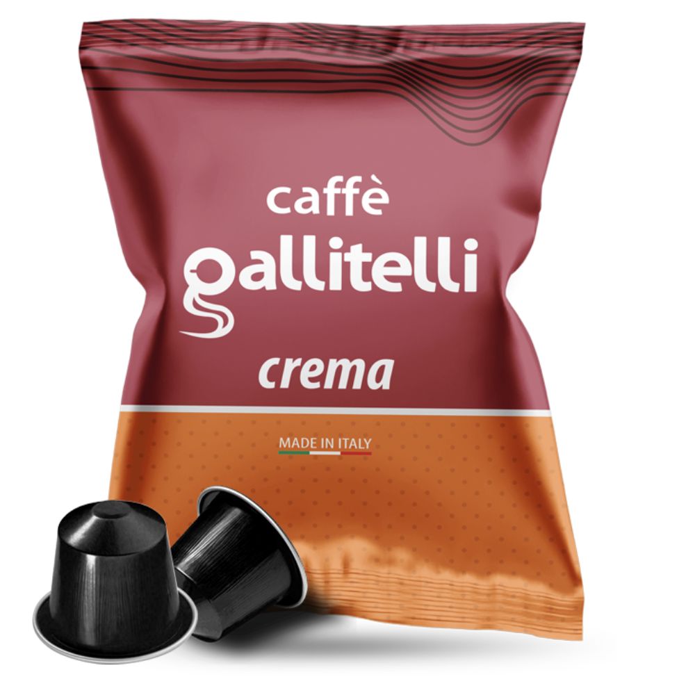 Crema  Nespresso Kompatible Kapsler  Stk. fra Gallitelli Caffã¨ hos Kaffepro.dk 8053807220401